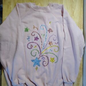 Vintage Star Celebration Flourish Sequins Crewneck
